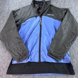 Marmot DriClime Windshirt Jacket Womens Small Blue Black Full Zip Hiking V1030-1